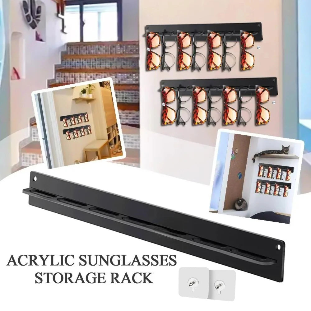 Storage Eyewear Display Hanger Rack Jewelry Shelf Acrylic Eyeglasses Holder Wall Mounted Sunglasses Organizer