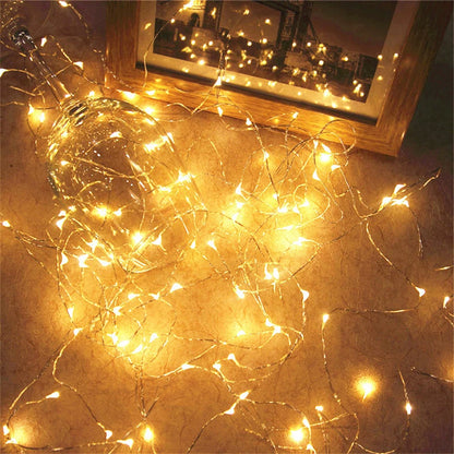5 Colors LED Outdoor Light String Fairy Garland Battery Power Copper Wire Lights for Christmas Festoon Party Wedding