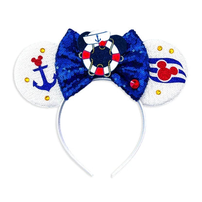 2024 New Design Pattern Mickey Mouse Ears Hairband Sequin Bows Girl Adult Kids Halloween Party Cosplay Hair Accessories