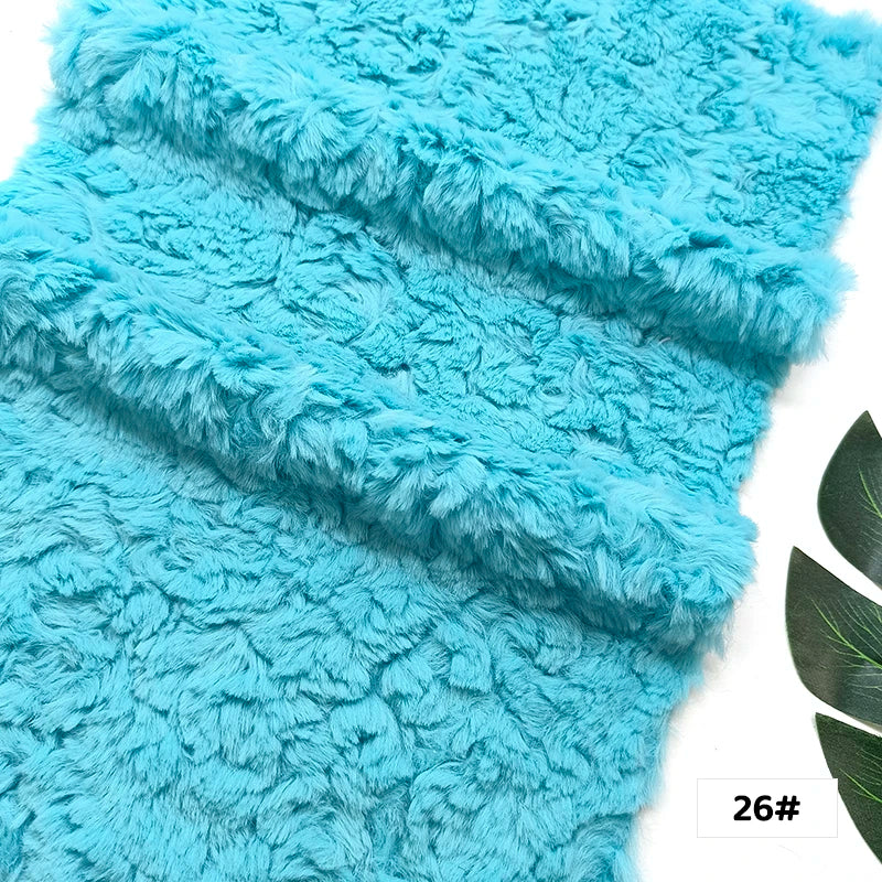 25x45cm Embossed Microfiber Plush Faux Fur Furry Fabric Soft Imitation Rabbit Fur DIY Doll Garment Coat Jacket Sewing Material