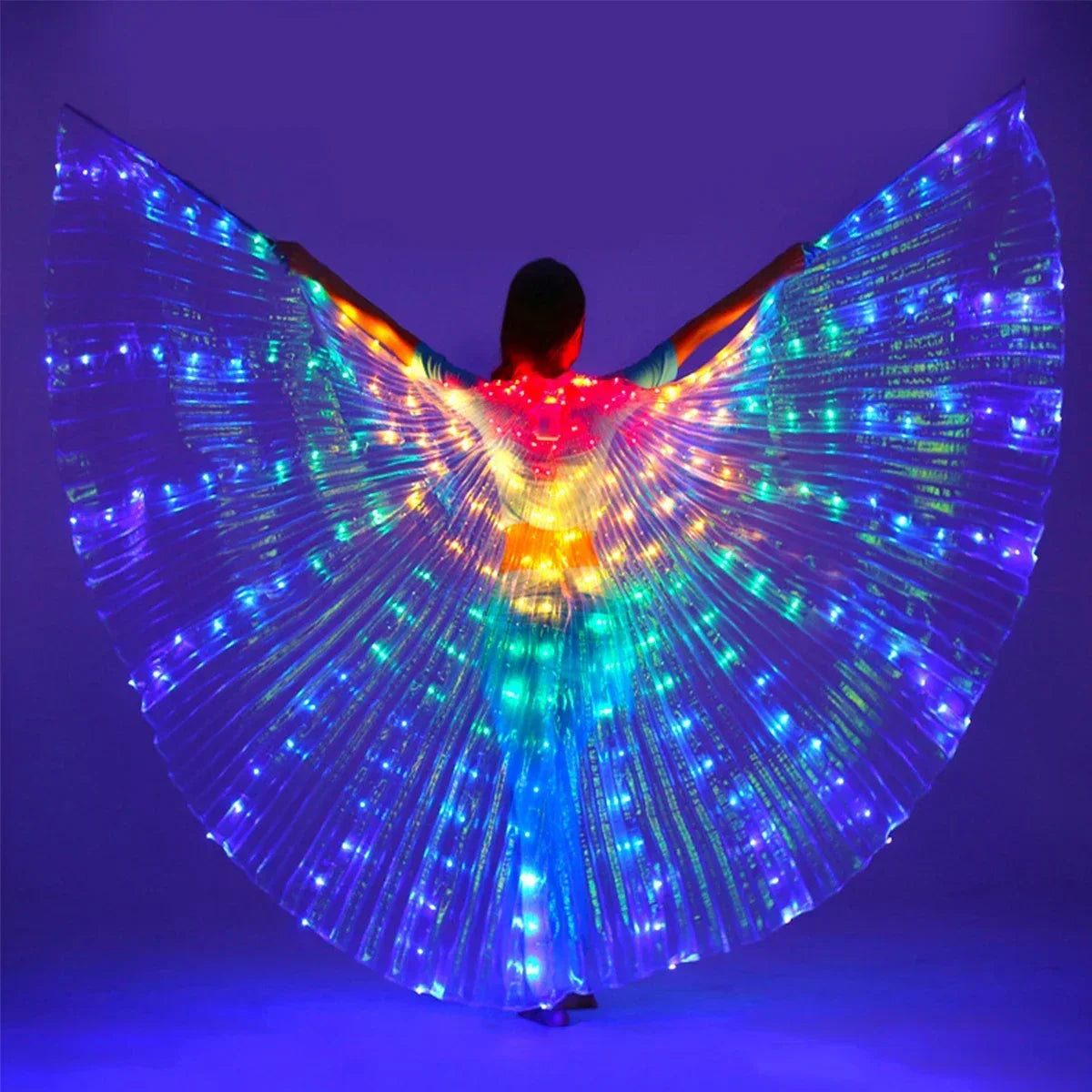 LED Isis Wings Glowing Wings Adult Children Belly Dance Costume Butterfly Wings for Halloween Christmas Party Stage Performance