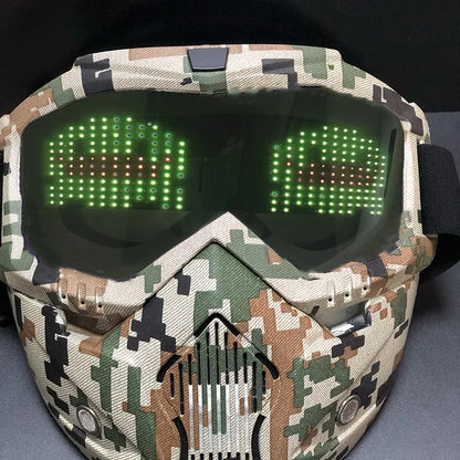 Bluetooth RGB Light Up Party Carnival Led Ski Goggles DIY LED Glasses Display Board Mask Screen Matrix Gift Toys