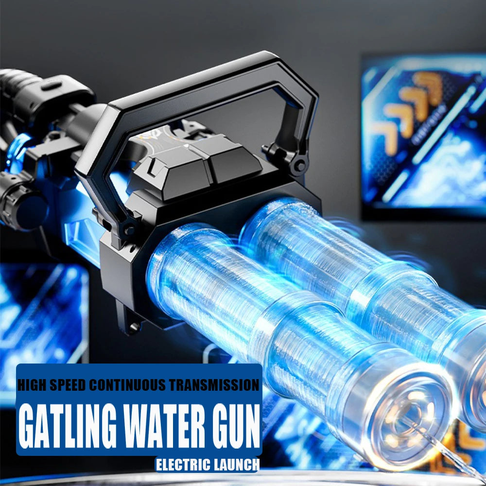 Summer Beach Pool Toys Water Toys Party Toys Gatling Gun Watergun Gatling Electric Powerful Water Gun Sports-Entertainment Gifts