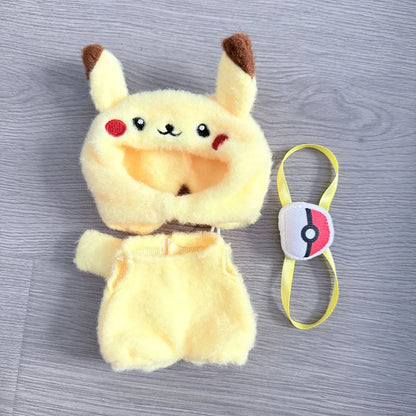 Labubu Clothes Pokemon Pikachu Set Role-Playing Costume, Animated Characters, Labubu Accessories (No Dolls)