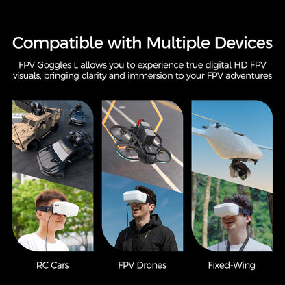 Caddx Walksnail Avatar HD FPV Goggles L 1920x1080 4.5 Inch 4km Distance Head Tracking for RC Cars FPV Drones Fixed-Wing Gimbal