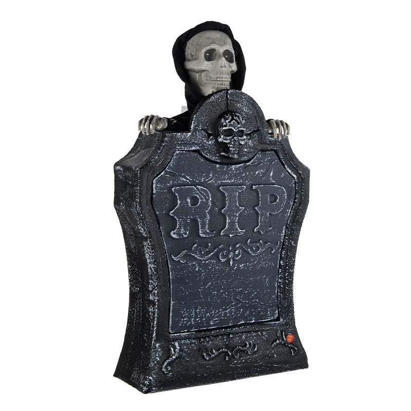 Halloween Horror Tombstone Ornament Lifting Luminous Tombstone Luminous Sound Tombstone Ghost Festival Costume Prop