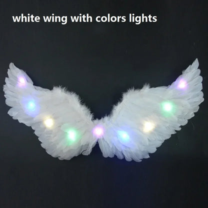 Adult Women Girls Cute Flashing Wing Tutu Skirt LED Glow Headband Fairy Stick Tree Costume Party Favors Halloween Christmas