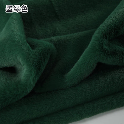 Plain Faux Fur Fabric Smooth by the Meter for Clothes Coats Dolls Sewing Thickened Imitation Rex Rabbit Plush Textile Soft Silky