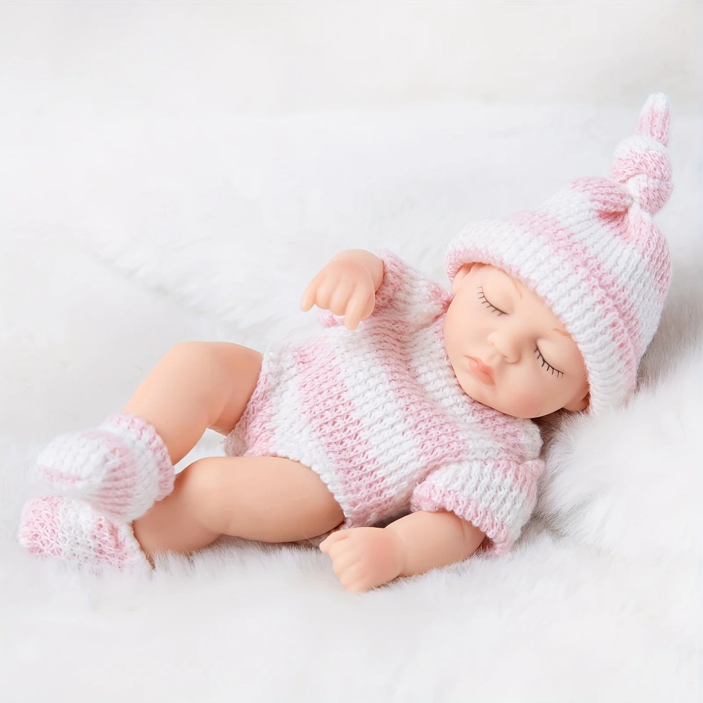 Mini 7 Inch Reborn Doll  Sleeping Baby Doll 19cm Born Dolls Baby Toys ,The Best Gift for Girls.