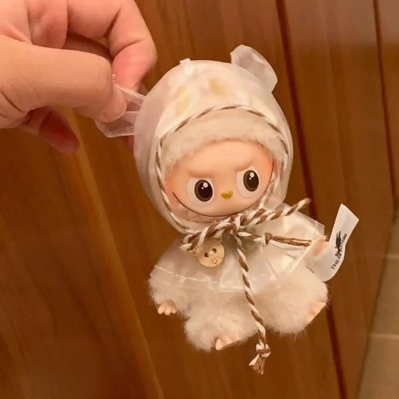 For Labubu 4.0 the Monsters Pin for Love Series Cute Mini Raincoats Waterproof Outfit for Labubu V4 Doll Clothes Accessories