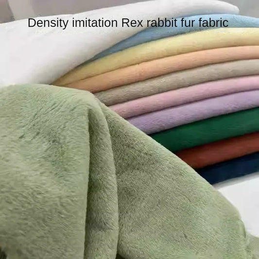 Plain Faux Fur Fabric Smooth by the Meter for Clothes Coats Dolls Sewing Thickened Imitation Rex Rabbit Plush Textile Soft Silky