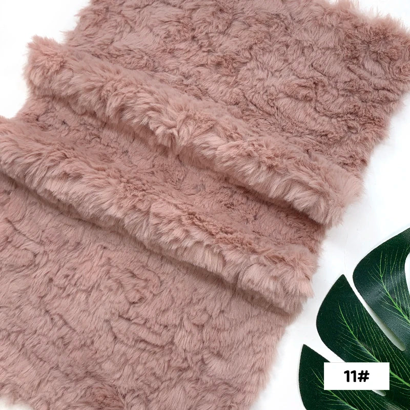 25x45cm Embossed Microfiber Plush Faux Fur Furry Fabric Soft Imitation Rabbit Fur DIY Doll Garment Coat Jacket Sewing Material