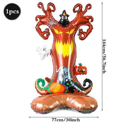 Halloween Decoration Balloons Large Witch Ghost Grim Reaper Tombstone Pumpkin Inflatable Foil Balloon Halloween Party Supplies