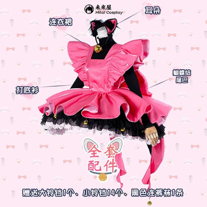 Sakura Pink Fight Dress Cosplay Costume Women Cute Party Suit  Halloween Outfits Anime Card Captor Sakura Clothing Custom Made