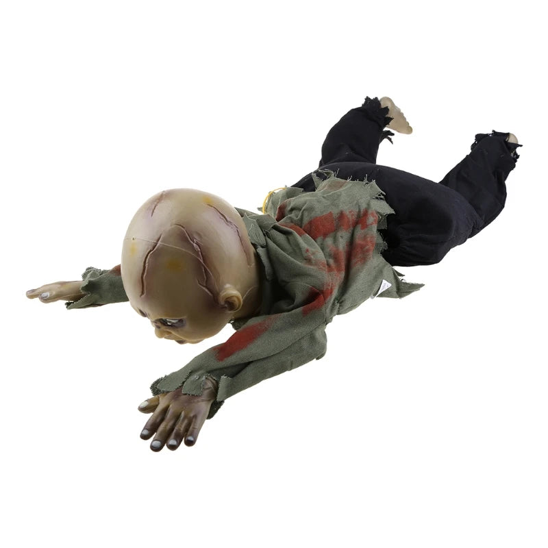 Animated Crawling Baby Zombie Scary Babies for Doll Haunted Halloween Deco