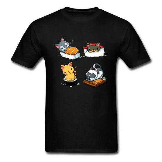 Ameowzing Kawaii Pusheen the Cat Sushi T Shirt. Short Sleeve 100% Cotton Casual T-Shirts Loose Top Size S-3xl