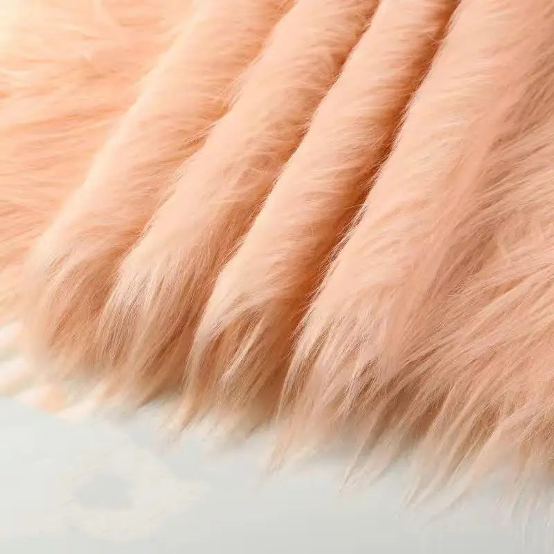 5x180cm Long Faux Fur Plush Silk Fabric Handmade DIY Doll Garment Toy Beard Hair Immitation Fox Fur Plush Ribbon Fabric
