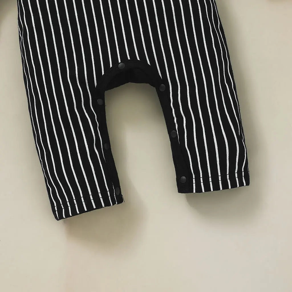 Baby Boy Halloween Cosplay Clothes Jack Nightmare Before Xmas Romper Christmas Cotton Striped  Hooded Jumpsuit for 0-24 Months