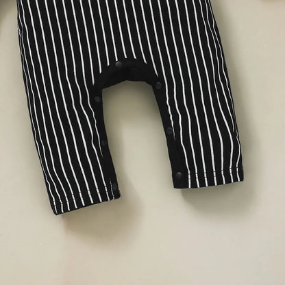 Baby Boy Halloween Cosplay Clothes Jack Nightmare Before Xmas Romper Christmas Cotton Striped  Hooded Jumpsuit for 0-24 Months