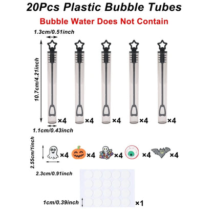 10/20pcs Halloween Pumpkin Ghost Bat Bubble Wand Soap Bottle Tube DIY Gifts for Kids Horror Halloween Party Decorations Supplies