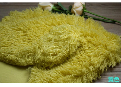 Purple 2cm Long Hair Imitation Beach Wool Small Curly Lamb Volume Plush Garment Fur Fabric Newborn Baby Photography Props