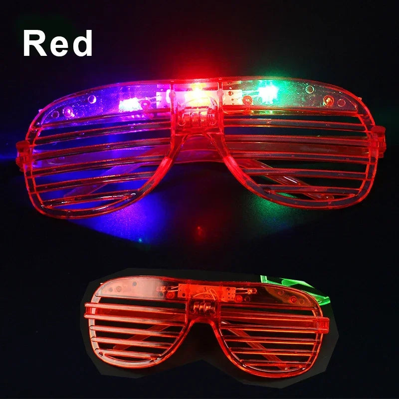 Light Up LED Shutter Glasses Party Sunglasses Glow in the Dark Neon Blinds for Rave Christmas Birthday Wedding  Party Decoration