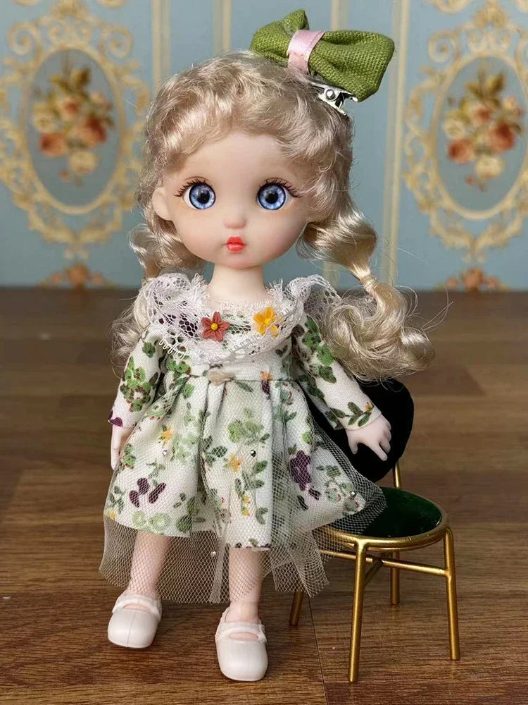 Lovely 17cm Doll 1/8 Bjd Dolls Mini Playhouse Doll Toy Kids Girls Dolls Toy Gift