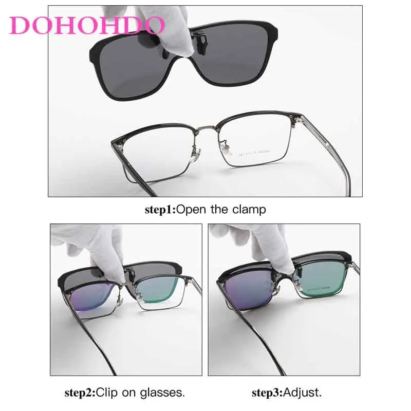 New Polarized Clip on Sunglasses 2022 Men Photochromic Car Driver Goggles Night Vision Glasses Anti Glare Square Glasses Oculos