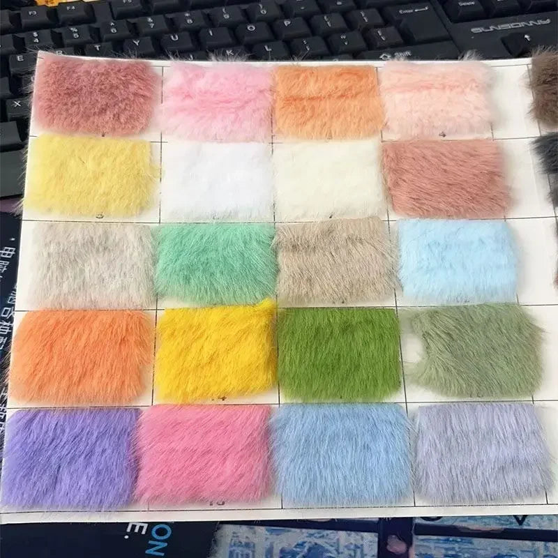 2cm Faux Mink Fur Plush Fabric by the Meter for Clothing Scarf Dolls Background Decoration Diy Sewing Cloth Soft Pink White Blue