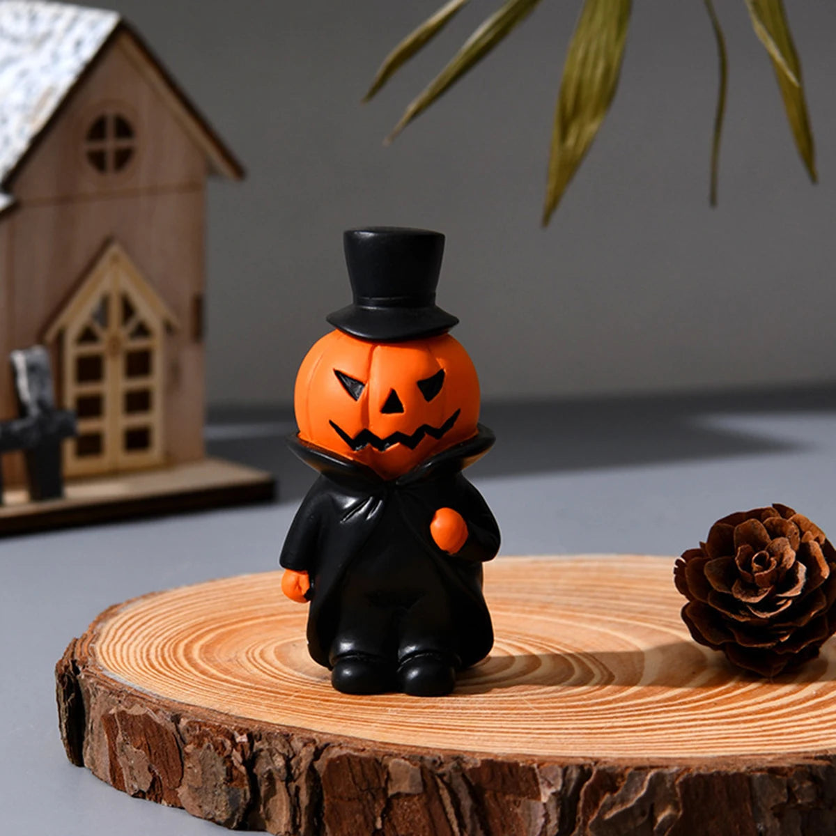 1PCS Cute Halloween Decor Set - Ghost Witch Pumpkin Resin Figurines for Home Tabletop Party Ghost Festival Decorations Gifts