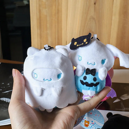 2023 New Sanrio Cinnamoroll Kuromi Halloween Cape Plush Pendant Doll Cute Doll School Bag Ornament Keychain Children's Gift