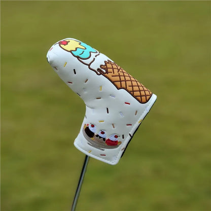 Ice Cream Design Golf Club #1 #3 #5 Wood Headcovers Driver Fairway Woods Cover PU Leather Head Covers