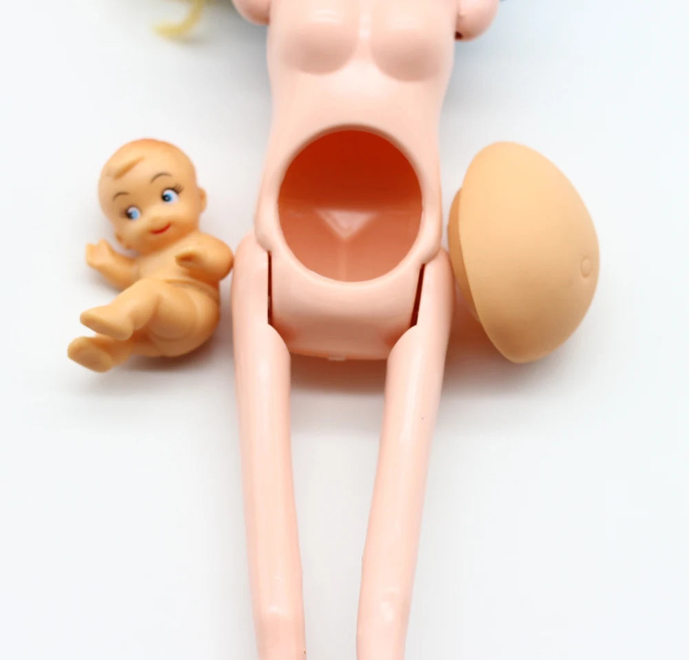 1pc Big Belly Doll   Pregnant Dolls Suit Mom Doll Have a Baby in Her Tummy for Barbies Doll Educational Toys for Children