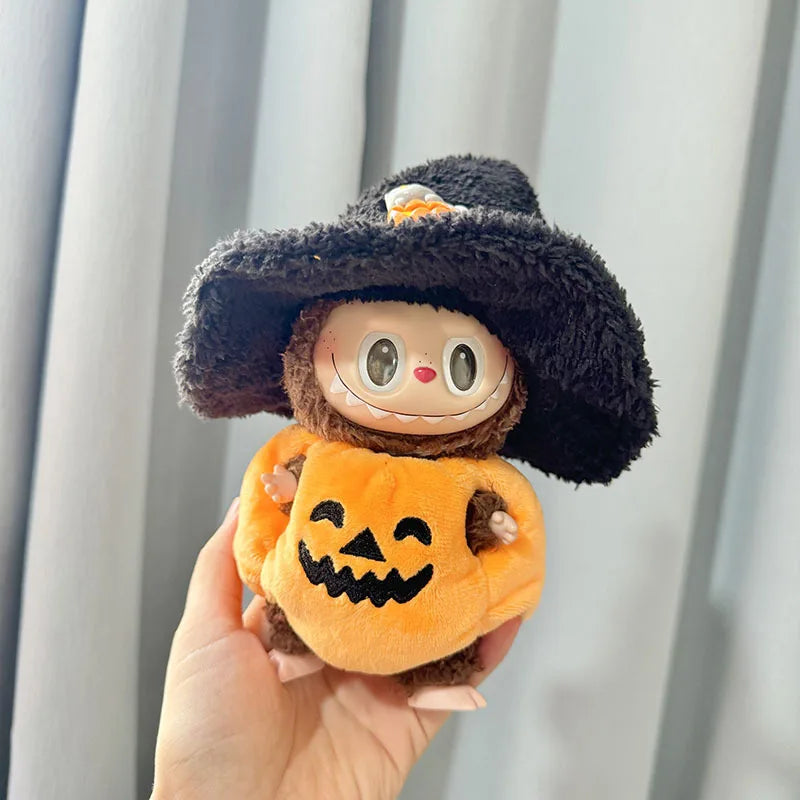 Labubu I II Dolls Cool Clothes Halloween Pumpkin Accessories With Hat Korea Kpop Exo Clothing Plush Doll'S Clothes DIY Gifts