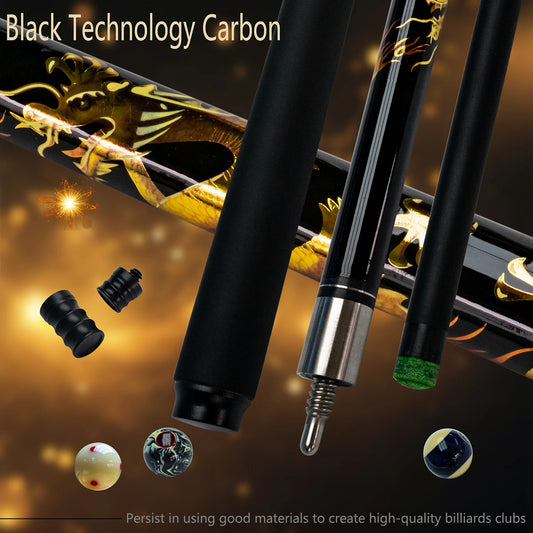 Professional Carbon Pool Cue Stick Bag With Chinese Dragon Design 12.5mm Tip Billiard Accessories  Gifts Ideal for Bars and Home