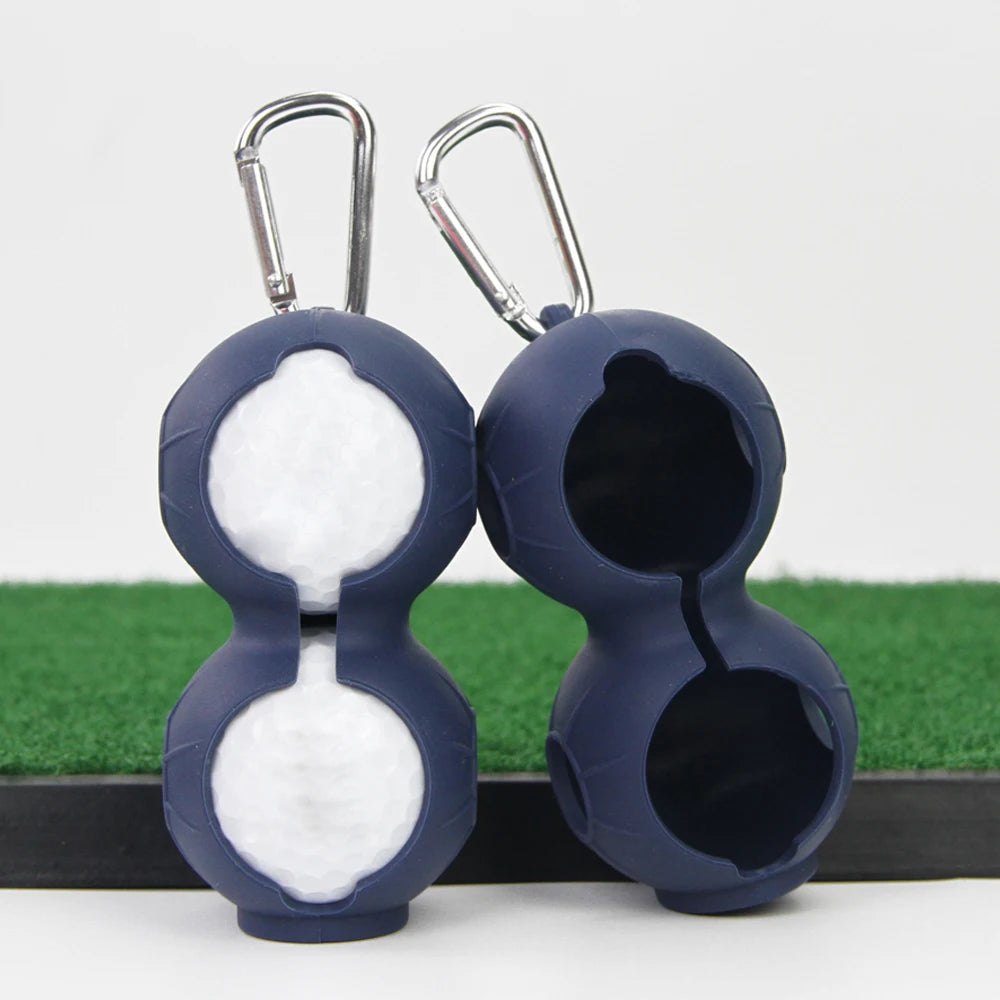 1Pcs Portable Golf Ball Protective Holder Cover Golf Ball Silicone Double Case Cover Golf Training Sports Accessories 6 Colors
