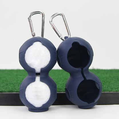 1Pcs Portable Golf Ball Protective Holder Cover Golf Ball Silicone Double Case Cover Golf Training Sports Accessories 6 Colors