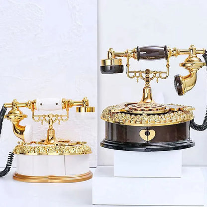 Creative Heart Shape Telephone Music Box Plastic Music Box Desktop Jewelry Storage Home Decoration Kids Toy Birthday Gifts
