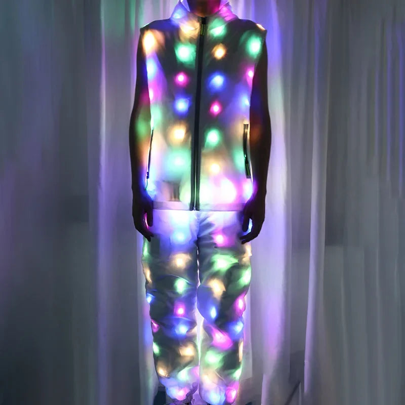 Halloween Rave Jacket Led Light Waterproof Clothes Cool Night Run Props Adult Kids Dance Performance Child Flash Fancy Dress