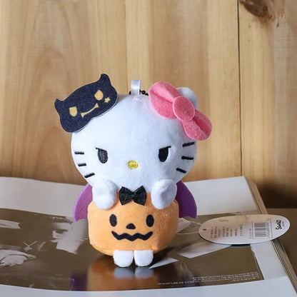 2023 New Sanrio Cinnamoroll Kuromi Halloween Cape Plush Pendant Doll Cute Doll School Bag Ornament Keychain Children's Gift