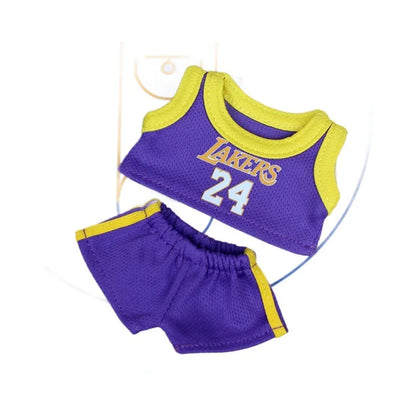 [Clothes Only] 17cm Labubu Baby Clothes, Vinyl Pendant Clothes, Basketball Jersey, Heart Macaron Labubu.
