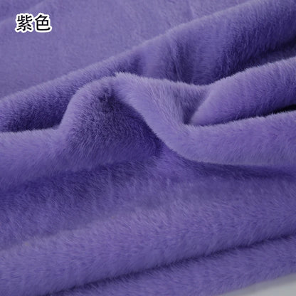 Plain Faux Fur Fabric Smooth by the Meter for Clothes Coats Dolls Sewing Thickened Imitation Rex Rabbit Plush Textile Soft Silky