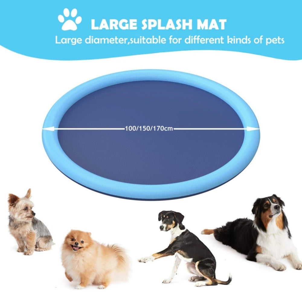 Splash Sprinkler Pad for Dogs Kids Non-Slip Thicken Dog Pool With Sprinkler Pet Summer Outdoor Play Water Mat Toys for Pet Dogs