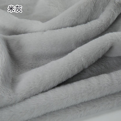 Plain Faux Fur Fabric Smooth by the Meter for Clothes Coats Dolls Sewing Thickened Imitation Rex Rabbit Plush Textile Soft Silky
