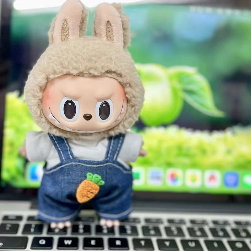 17cm Cute Mini Plush Doll'S Clothes Outfit Accessories for Korea Kpop Exo Labubu Idol Dolls Sweater Hoodie Clothing DIY Kid Gift