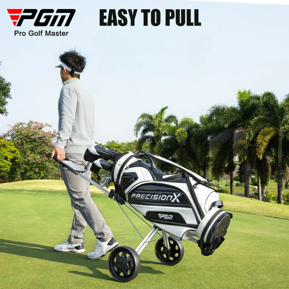 PGM Two-Wheel Golf Cart Golf Course Smooth and Silent Wheels Multifunctional Panel Foldable Push-Pull Golf Cart QC002