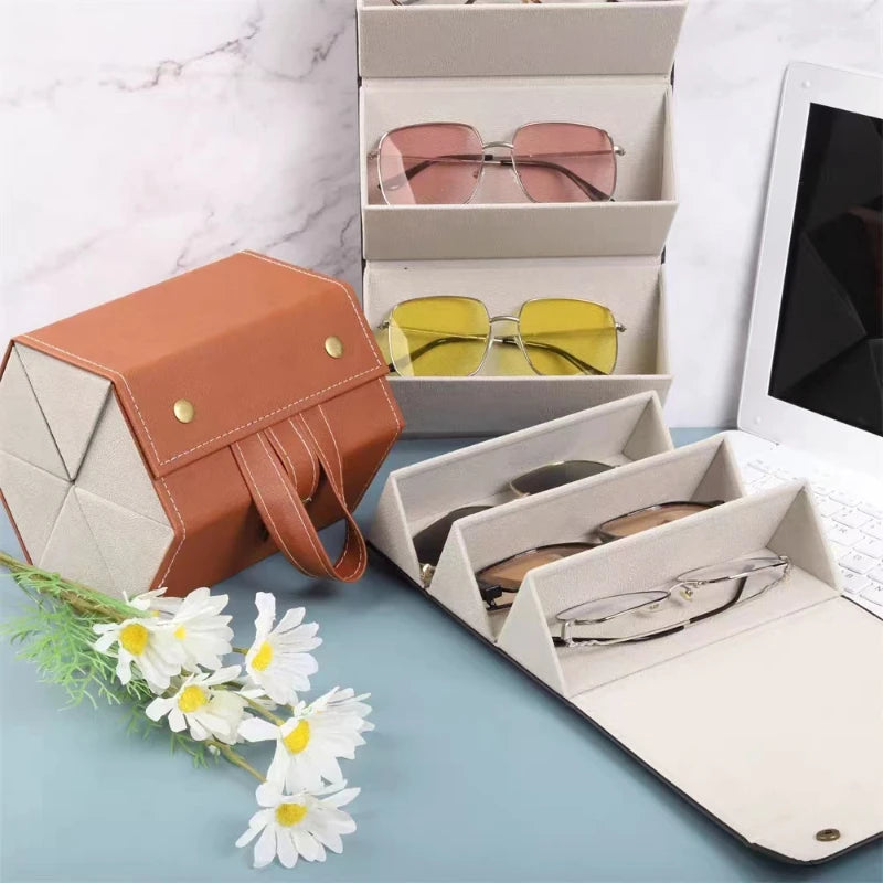 2/3/4/5/6 Grids Sunglasses Organizer Travel Organizers Accessories Storage Box for Glasses Portable Jewelry Boxes Makeup Case