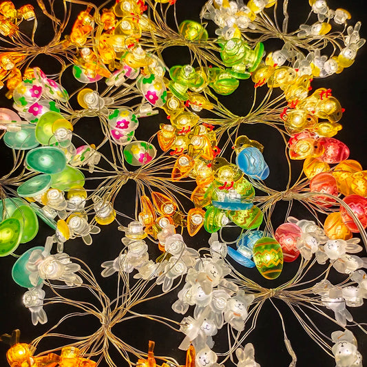 2M 20Leds Easter Fairy Light String Easter Eggs Rabbit Carrot Led Lights for Home Garland Diy Light Happy Easter Decoration 2025