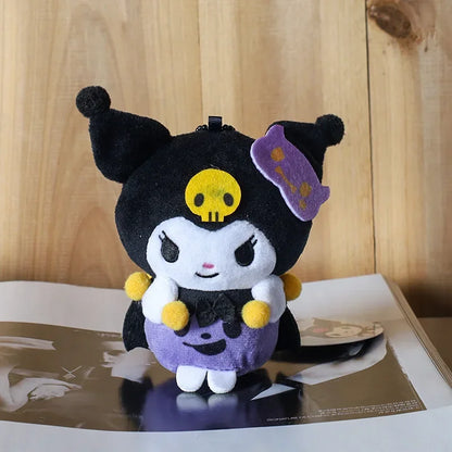 2023 New Sanrio Cinnamoroll Kuromi Halloween Cape Plush Pendant Doll Cute Doll School Bag Ornament Keychain Children's Gift