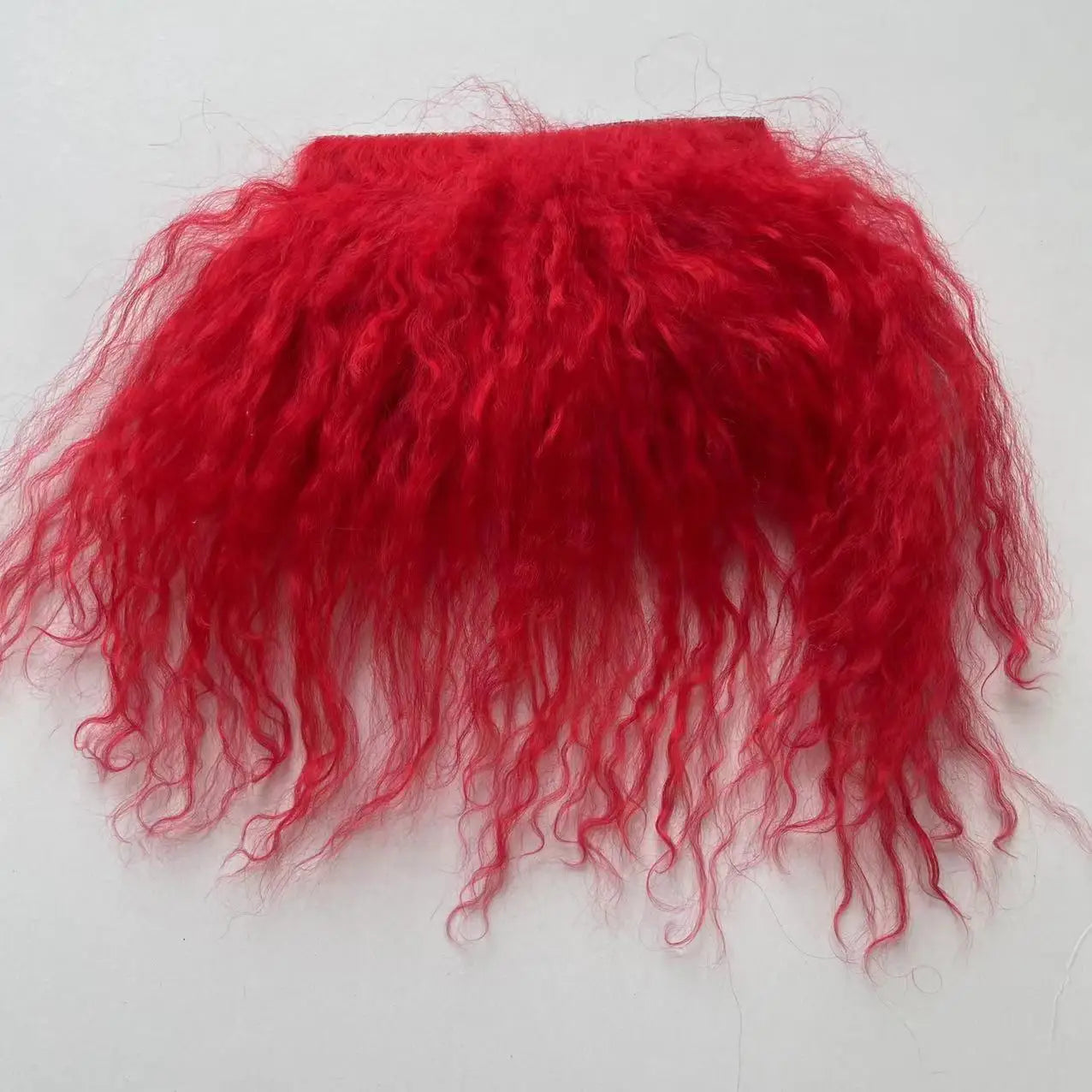 High Quality Sheepskin Wool Lamb Fur Pelt Hair Row Curly Hair Extensions SD Blyth Dolls Wigs Hair Wefts Accessories